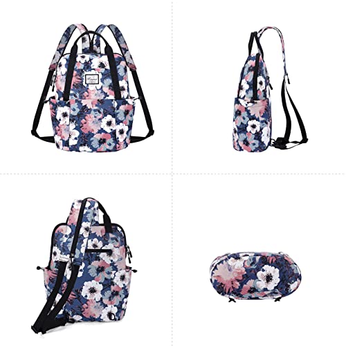 Women Fashion Backpack Purse Multi Pockets Original Print Sling Bag