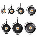 Cast Iron Round Skillet with Double Loop Handles Seasoned with 100% Kosher Certified