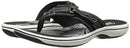 Clarks Women's Breeze Sea Flip-Flop, Black Synthetic, 9