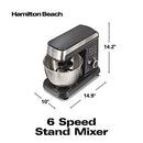 Beach 6 Speed Electric Stand Mixer with Stainless Steel 3.5 Quart Bowl, Planetary Mixing
