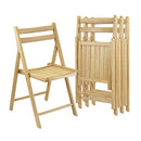 4-PC Folding Chair Set - Parent,Natural Finish, Set of 4