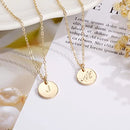 Gold Disc Initial Necklaces for Girls Women, 14K Gold Filled Handmade Personalized
