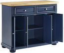 Crosley Furniture Madison Kitchen Island with Butcher Block Top, Navy