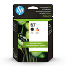 Original HP 67 Black/Tri-color Ink Cartridges (2 Count - Pack of 1) | Works with HP DeskJet