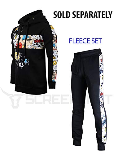 Mens Urban HipHop Premium Fleece Hoodie - Pullover Streetwear Pattern Side