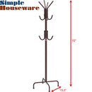 SimpleHouseware Standing Coat and Hat Hanger Organizer Rack, Bronze