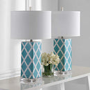 Modern Contemporary Light Blue 27-inch Home Office Desk Table Lamp