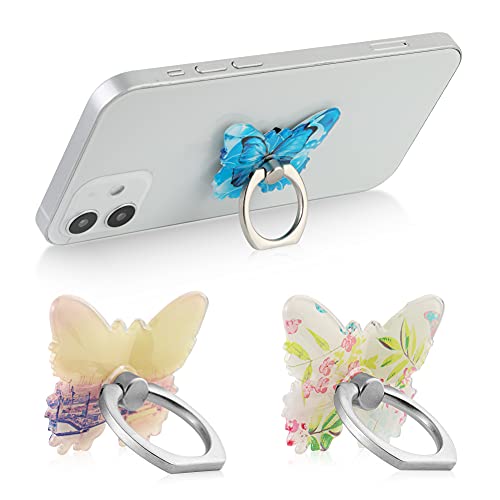 Hard PC Butterfly Phone Ring Holder 360°Rotation Finger Stand Kickstand Universal