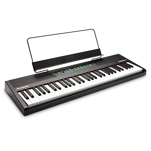 61 Key Digital Piano Keyboard with Semi Weighted Keys, 20W Speakers, 10 Voices, Split