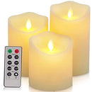 Flickering Flameless Candles Waterproof Outdoor Candles Battery Operated  Pack of 3