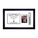 Single Diploma Frame with 5x7 Photo, Tassel and Matting for 14" x 11" Tall Diploma