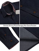 Mens Casual Dress Shirt Button Down Shirts,Medium,Type 01 - Ultramarine Blue,Medium