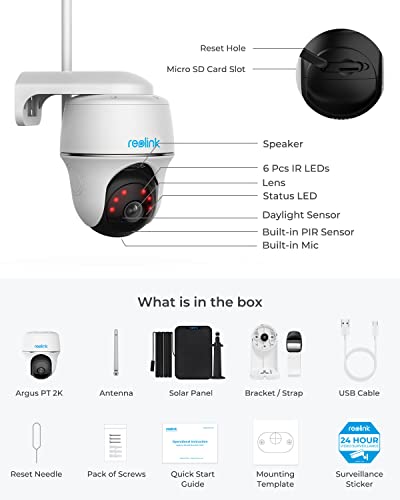 Security Camera Wireless Outdoor, Pan Tilt Solar Powered with 2K Night Vision, 2.4/5 GHz