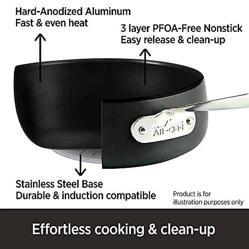 All-Clad HA1 Nonstick Hard Anodized Cookware Set, 5 piece, Black