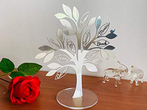 Personalized Freestanding Family Tree of Life, Custom Laser Cut Family Names, 3D trees