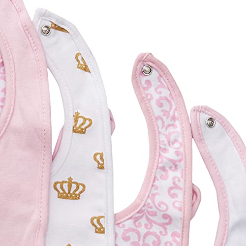 Hudson Baby Unisex Baby Cotton Bibs, Princess, One Size