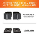 Ninja DZ201 Foodi 6-in-1 2-Basket Air Fryer with DualZone Technology, 8-Qt