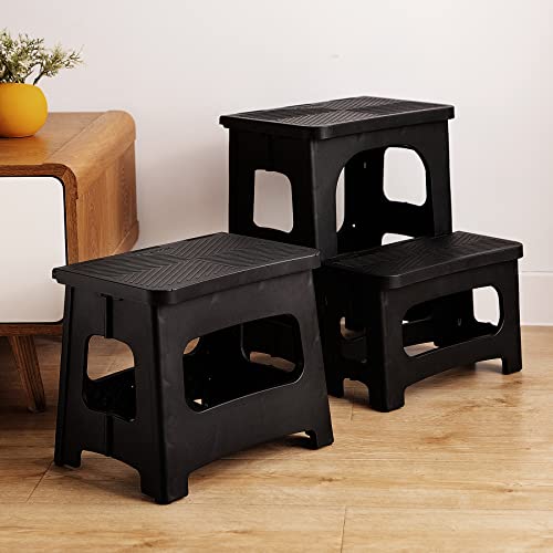 8“ 17” Folding 2-Step Stool, Non-Slip Footstool for Adults or Kids, Capacity of 300 lbs