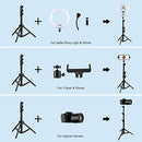 AGPTEK 10” Selfie Ring Light with 54”Tripod Stand & 2 Phone Holders,