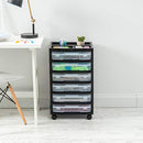 6-Drawer Scrapbook Cart with Organizer Top, Black