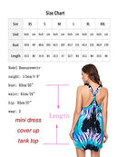 Romwe Women's Sleeveless V Neck Tie Dye Tunic Tops Casual Swing TeeShirt Dress