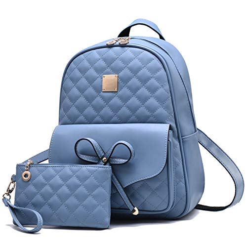 I IHAYNER Girls Bowknot 2-PCS Fashion Backpack Cute Mini Leather Purse