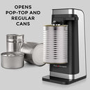 Electric Can Opener, Easy Push Down Lever, Knife Sharpener, Bottle Opener Black