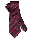 Stripe Men Ties Set Classic WOVEN Necktie with Handkerchief