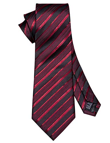 Stripe Men Ties Set Classic WOVEN Necktie with Handkerchief