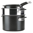 Anolon Smart Stack Hard Anodized Nonstick Cookware, 11 Piece Set, Black