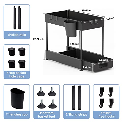 Under Sliding Sink Organizer, Under Bathroom Sink Organizers and Storage