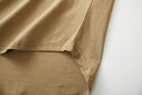 KLIEGOU Mens 100% Cotton Hipster Hip Hop Longline Crewneck T-Shirt Khaki XXL(66)