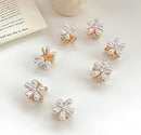 10 Pcs Small Pearl Hair Claw Clips Mini Pearl Claw Clips with Flower