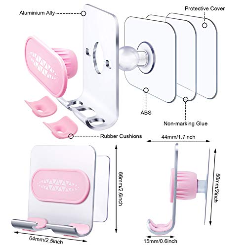 3 Pieces Wall Phone Holders Adjustable Waterproof Shower Phone Stand Universal