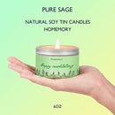 Candles for Home Scented, Sage Candles for Cleansing House,  6oz