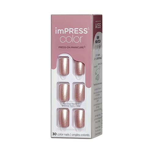 Press-On Manicure, Gel Nail Kit, Short Length, “Champagne Pink”, Polish-Free Solid Color