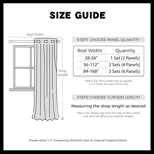 Blackout Curtains for Bedroom - Thermal Insulated Room Darkening Drapes with Tiebacks