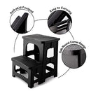 8“ 17” Folding 2-Step Stool, Non-Slip Footstool for Adults or Kids, Capacity of 300 lbs