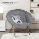 Milliard Cozy Chair/Faux Fur Saucer Chair for Bedroom/X-Large (Grey)