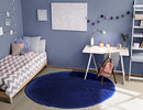Navy Blue Rug for Bedroom,Fluffy Circle Rug 5'X5' for Kids Room,Furry Carpet