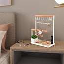 Jewelry Stand Holder, 4-Tier Necklace Hanging Wooden Ring Organizer Earring Tray