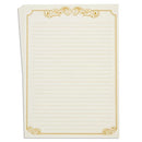 60 Sheets Vintage Stationary Paper and Envelopes Letter Set, Gold Border (7.25 x 10.2 In)