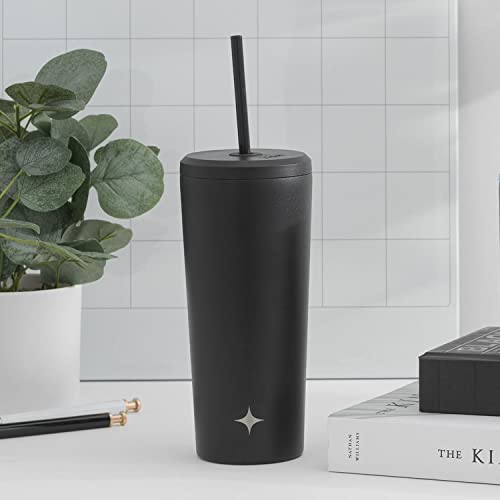 Triple Insulated 20oz Tumbler with Lid and Straw (2 Each) Vacuum Double Wall Stainless