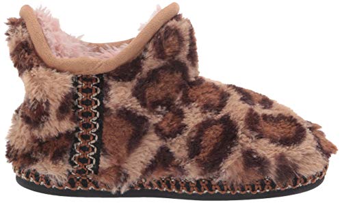 unisex child Charlotte Furry Bootie Slipper, Leopard, 4-5 Big Kid US