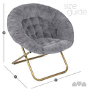Milliard Cozy Chair/Faux Fur Saucer Chair for Bedroom/X-Large (Grey)