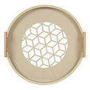 Caspen Modern Round Tray, 15.5 inch Diameter, Sand Light Brown, Decorative Tray