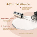 4 in 1 Nail Glue Gel and Nail Prep Dehydrate Gel Nail Kit Easy Nail Extension Gel Set