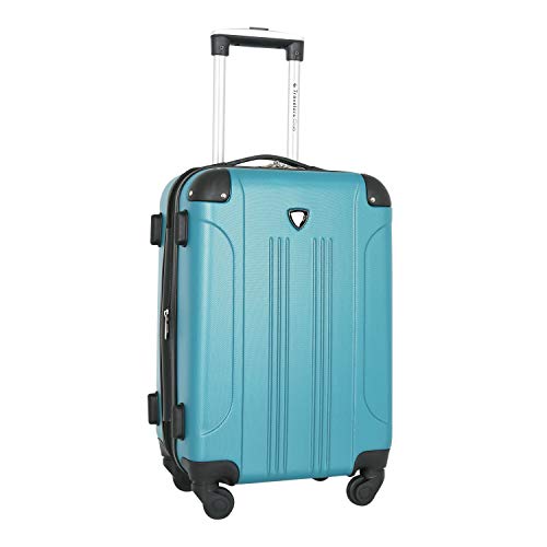 Chicago Hardside Expandable Spinner Luggage, Teal, Carry-On 20-Inch
