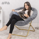 Milliard Cozy Chair/Faux Fur Saucer Chair for Bedroom/X-Large (Grey)