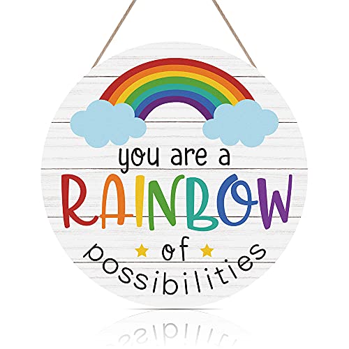 You Are A Rainbow Of Possibilities Wood Sign Plaque (12"x 12")